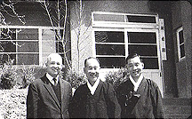 With Pastor Kim Chang-ho and Pastor Hee-chul Jeon, the head of seminary in front of church